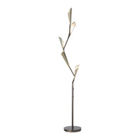 Quill Floor Lamp, shown in Dark Smoke, Modern Brass, by Hubbardton Forge