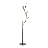 Quill Floor Lamp, shown in Dark Smoke, Modern Brass, by Hubbardton Forge