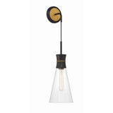 Quinn Sconce 7'' Matte Black + Textured Gold