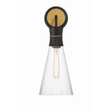 Quinn Sconce 7'' Matte Black + Textured Gold