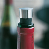 Rosendahl Grand Cru Barware Wine Stopper, Black/Steel, H: 3.5" By Rosendahl