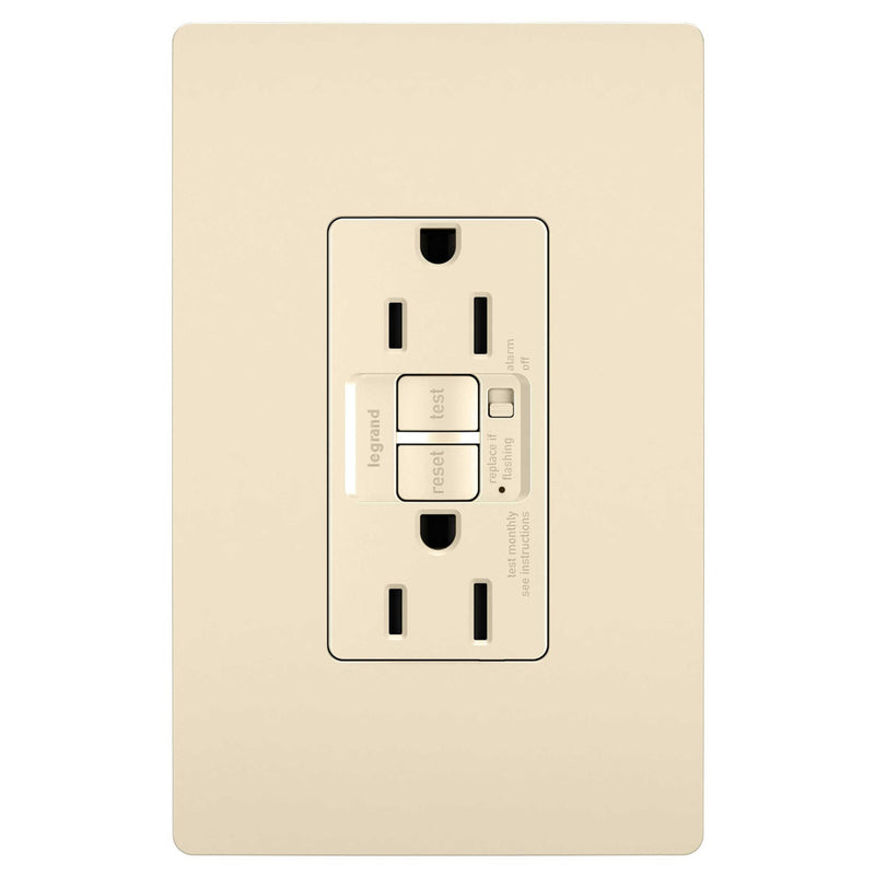 Radiant 15A Tamper-Resistant Self-Test GFCI Outlet with Audible Alarm By Legrand Radiant LA