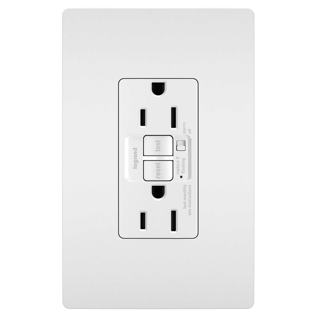 Radiant 15A Tamper-Resistant Self-Test GFCI Outlet with Audible Alarm ...