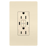Radiant 15A Tamper Resistant Self Test GFCI USB Type CC Outlet By Legrand Radiant Light Almond