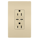 Radiant 15A Tamper Resistant Ultra Fast PLUS Power Delivery USB Type CC Outlet Ivory