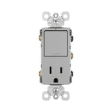 Radiant Single-Pole 3-Way Switch with 15A Tamper Resistant Outlet in Grey by Legrand Radiant, alternate view
