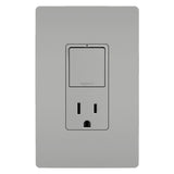Radiant Single Pole/3-Way Switch with 15A Tamper-Resistant Outlet By Legrand Radiant GY