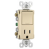 Radiant Single Pole/3-Way Switch with 15A Tamper-Resistant Outlet By Legrand Radiant IV Finish