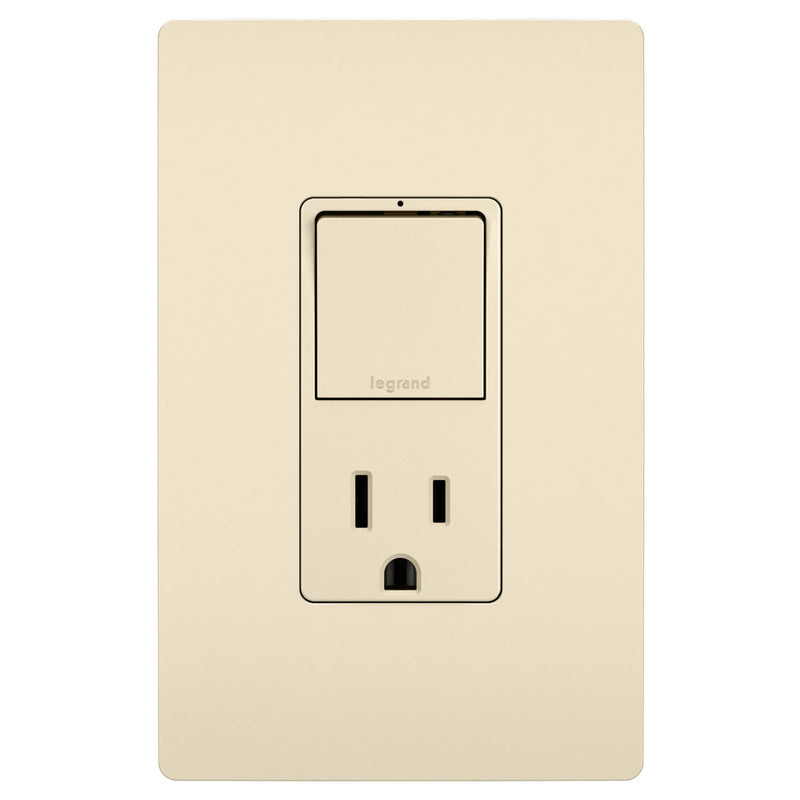 Radiant Single Pole/3-Way Switch with 15A Tamper-Resistant Outlet By Legrand Radiant LA