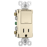 Radiant Single Pole/3-Way Switch with 15A Tamper-Resistant Outlet By Legrand Radiant LA Finish