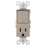 Radiant Single Pole/3-Way Switch with 15A Tamper-Resistant Outlet By Legrand Radiant NK Finish