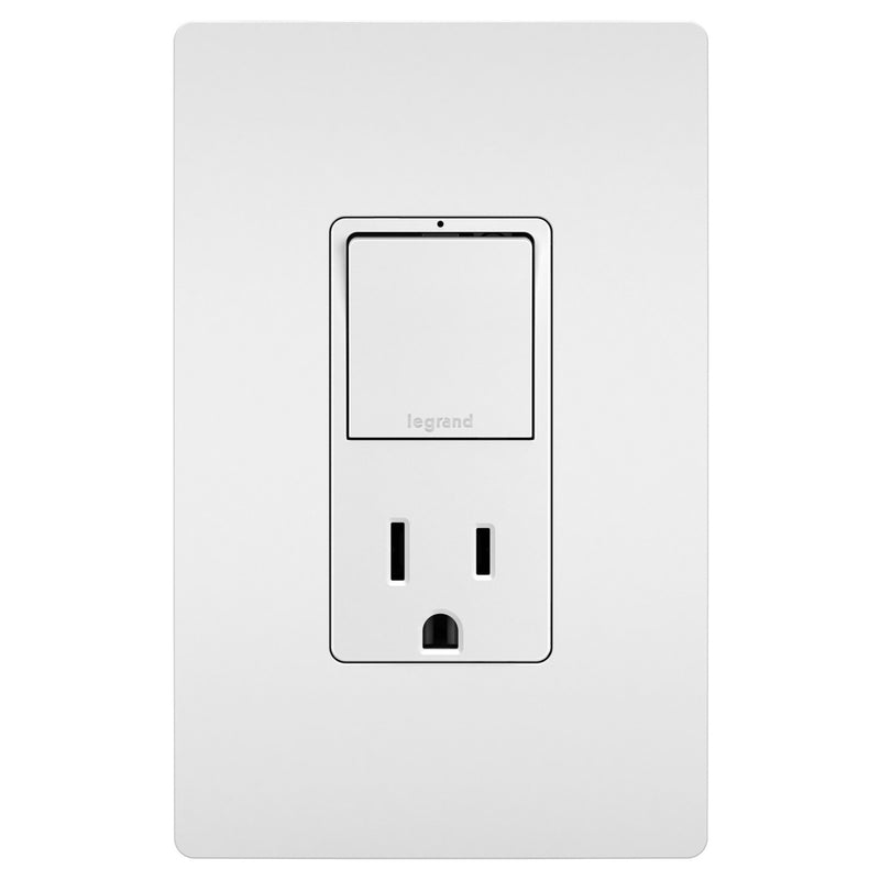 Radiant Single Pole/3-Way Switch with 15A Tamper-Resistant Outlet By Legrand Radiant WH