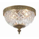 Radley Crystal Flush Mount 8" Olde Brass