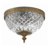 Radley Crystal Flush Mount 8" Olde Brass