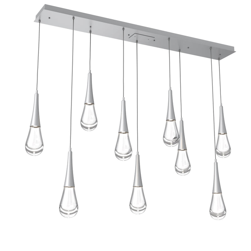 Raindrop Linear Suspension By Hammerton, 9 Light, Finish: Classic Silver