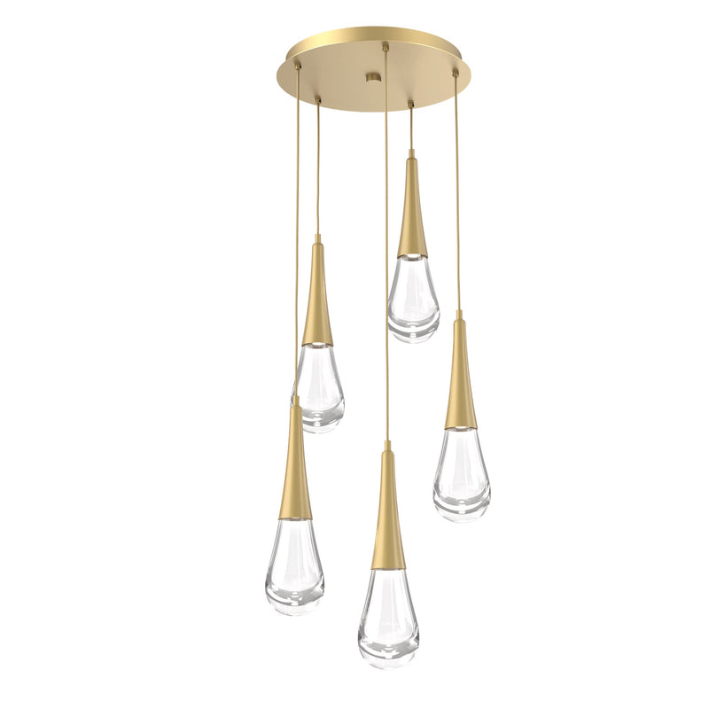 Raindrop Multi-Light Chandelier By Hammerton, Number Of Light: 5 Light, Finish: Gilded Brass