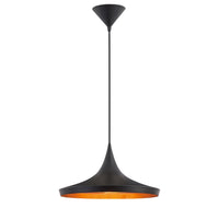 Ramos Pendant Light by Eurofase - Matte Black with Gold-Black Mix Interior