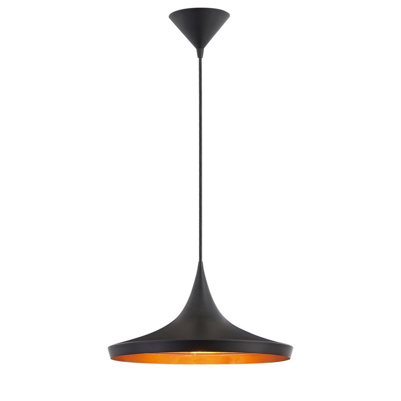 Ramos Pendant Light by Eurofase - Matte Black with Gold-Black Mix Interior
