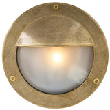 Raw Brass Begawan Round Brass Outdoor Wall Light by Mullan Lighting