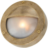 Raw Brass Begawan Round Brass Outdoor Wall Light by Mullan Lighting