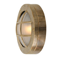 Raw Brass Muara Bulkhead Outdoor Wall Light by Mullan Lighting