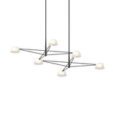 Ray Chandelier Large Stain Black Opal White Acrylic By Sonneman