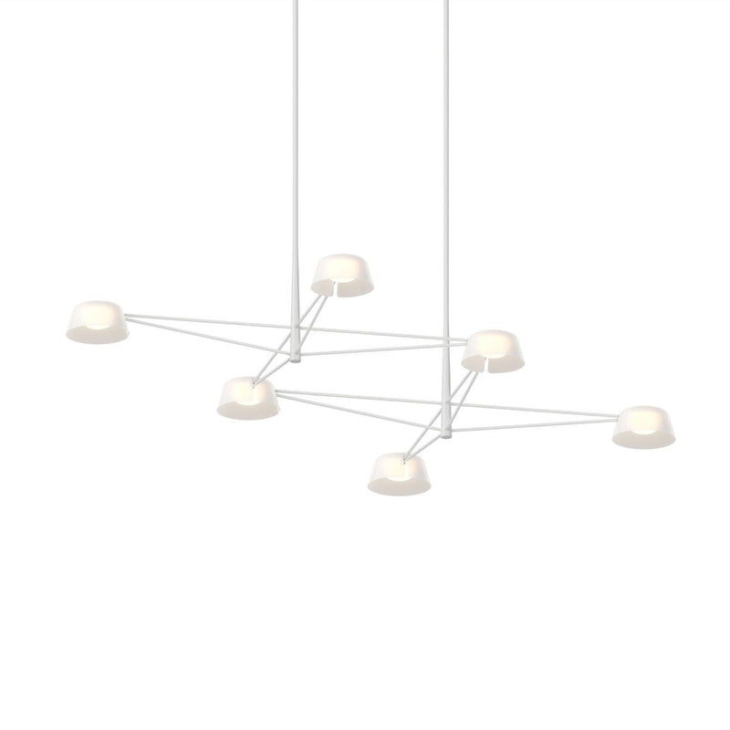 Ray Chandelier Large Warm Gray Opal White Acrylic By Sonneman