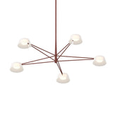 Ray Chandelier Medium Oxide Red Opal White Acrylic By Sonneman