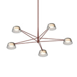 Ray Chandelier Medium Oxide Red Smoked Etched By Sonneman