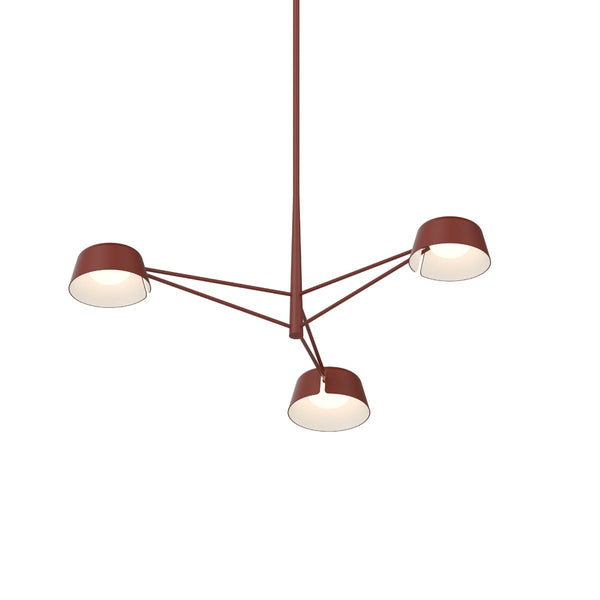 Ray Chandelier Small Oxide Red  Aluminium By Sonneman