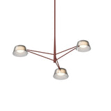 Ray Chandelier Small Oxide Smoked Etched Acrylic By Sonneman