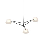 Ray Chandelier Small Satin Black Stain Opal White Acrylic By Sonneman