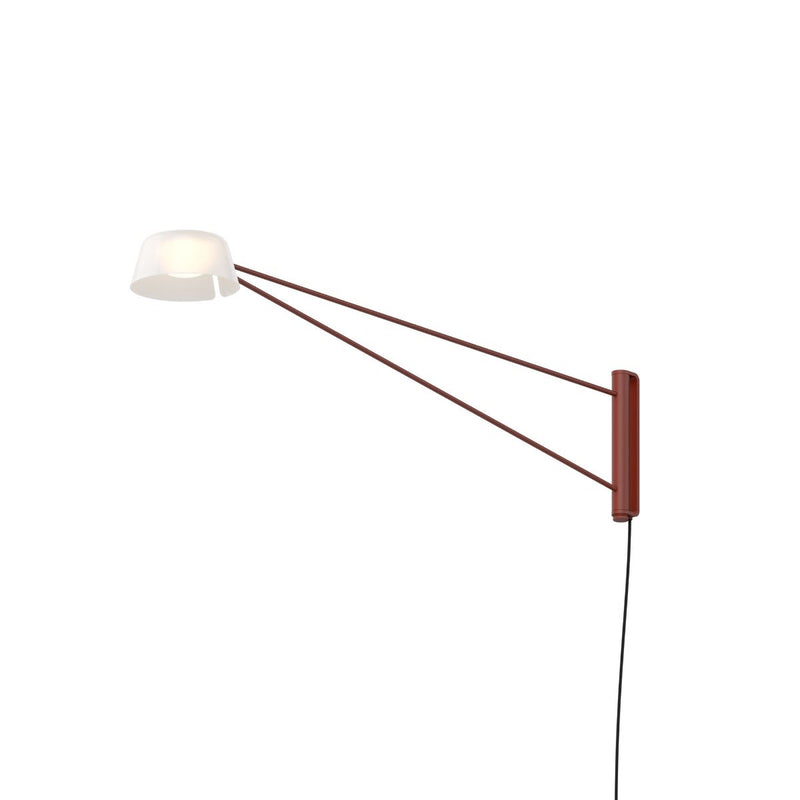 Ray Wall Lamp Oxide Red Oxide Opal White Acrylic Long By Sonneman