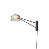 Ray Wall Lamp Satin Black Smoked Etched Acrylic Short By Sonneman