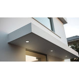 Reach Round LED Recessed Panel by Dals installed in an exterior soffit