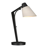 Reach Table Lamp in Black, Flax Shade by Hubbardton Forge