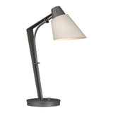 Reach Table Lamp in Natural Iron, Flax Shade by Hubbardton Forge