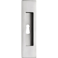 Rectangular Pocket Door Pull in Satin Chrome by Colombo Design