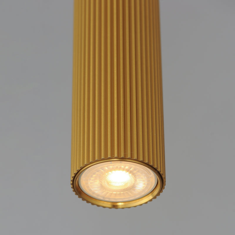Reeds Stem Hung Pendant Light Gold By ET2 - Detailed View