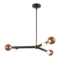 Reese Chandelier — 41 Inch, Urban Bronze, Amber Glass
