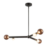Reese Chandelier — 41 Inch, Urban Bronze, Amber Glass