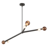 Reese Chandelier — 53 Inch, Urban Bronze, Amber Glass