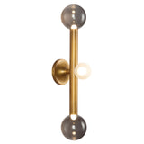 Reese Vanity Light — Vintage Brass, Smoked Glass