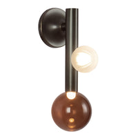 Reese Wall Sconce — Urban Bronze, Amber Glass