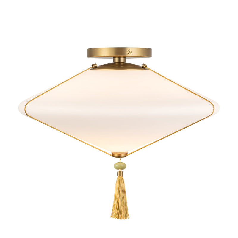 Reeve Flush Mount — Brushed Gold/Opal Glass