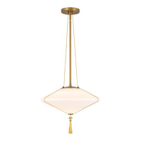 Reeve Pendant — Brushed Gold/Opal Glass