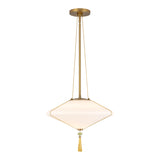 Reeve Pendant — Brushed Gold/Opal Glass