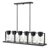 Refinery Medium Six Light Linear - Black - by Hinkley