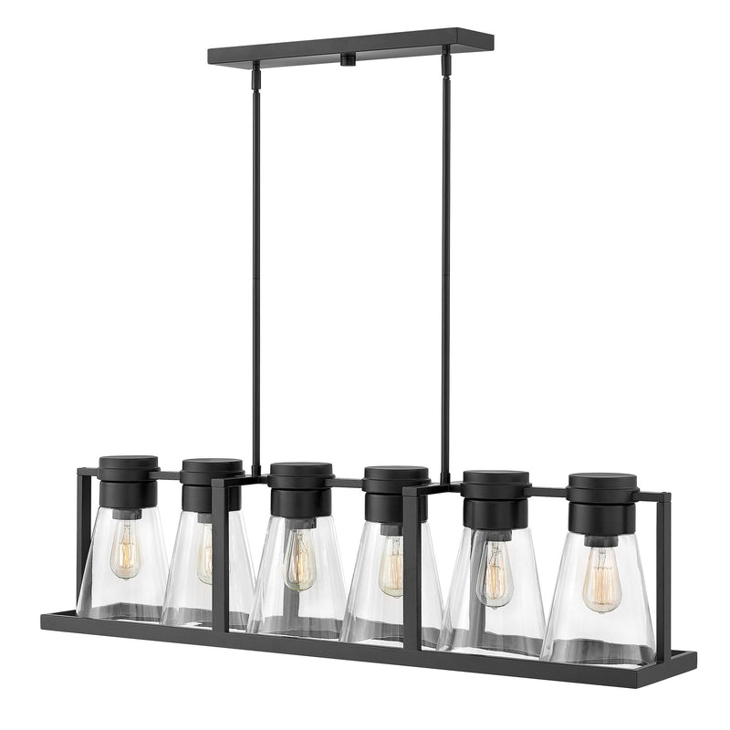 Refinery Medium Six Light Linear - Black - by Hinkley