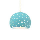 Reflecting Pool-Beige Twisted Cord Perforated Large Globe Pendant by Justice Design